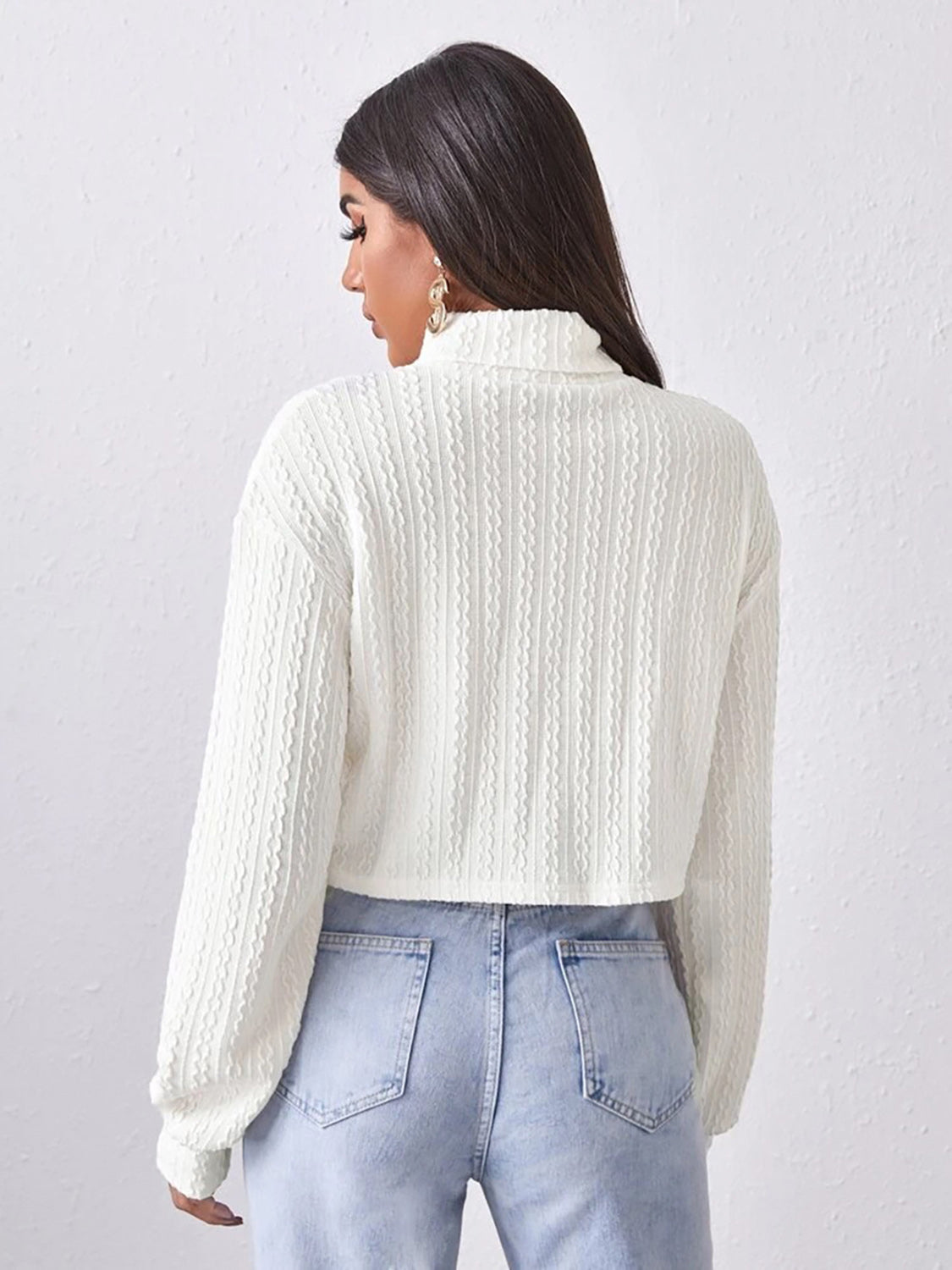 Turtleneck Long Sleeve Top - Pahabu - Women's Clothing & Shop