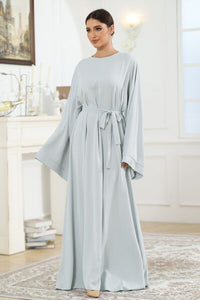 Round Neck Kimono Sleeve Tie Waist Dress - Pahabu - Women's Clothing & Shop