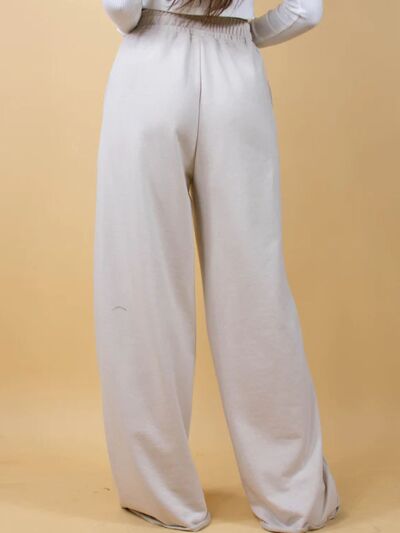 Elastic Waist Wide Leg Pants - Pahabu - Women's Clothing & Shop