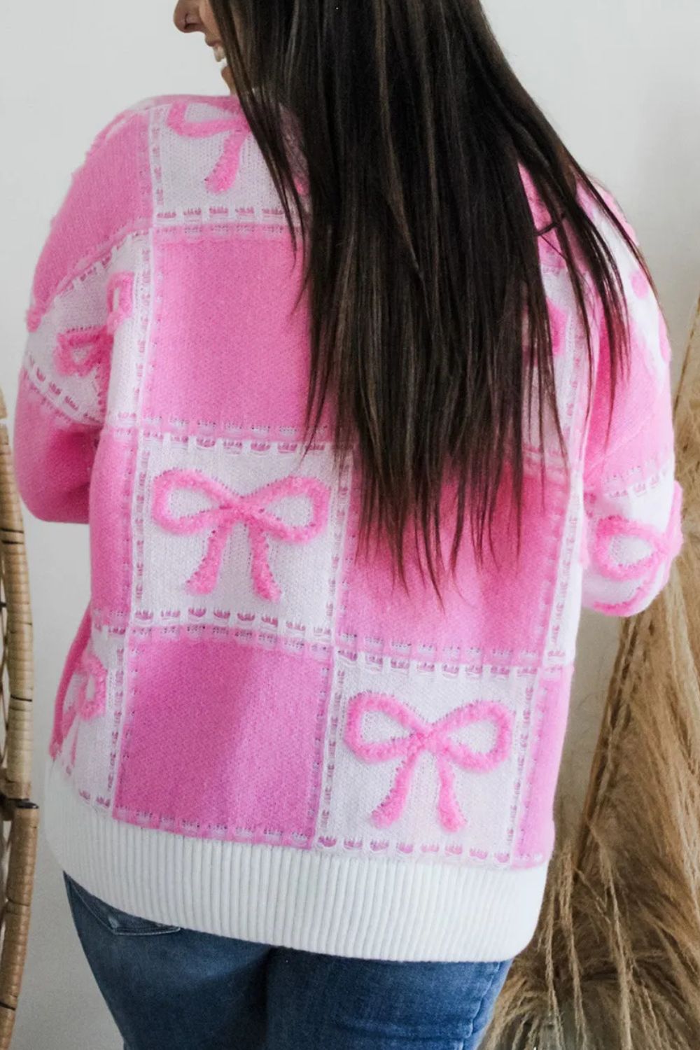 Bow Round Neck Long Sleeve Sweater - Pahabu - Women's Clothing & Shop