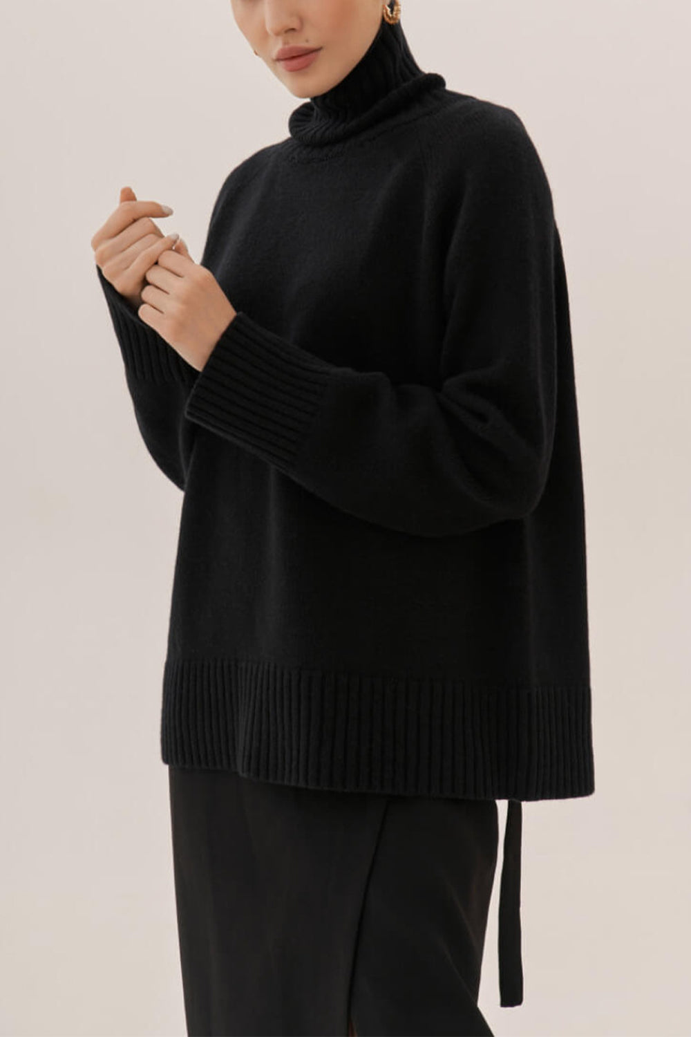 Turtle Neck Raglan Sleeve Sweater - Pahabu - Women's Clothing & Shop