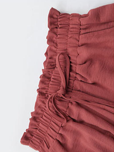 Perfee Frill Tied Wide Leg Pants - Pahabu - Women's Clothing & Shop