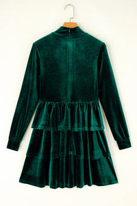 Ruffled Layered Long Sleeve Mini Dress - Pahabu - Women's Clothing & Shop