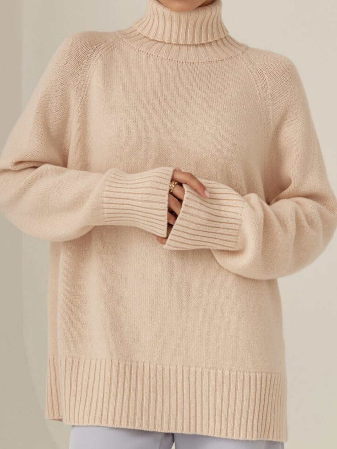 Turtle Neck Raglan Sleeve Sweater - Pahabu - Women's Clothing & Shop