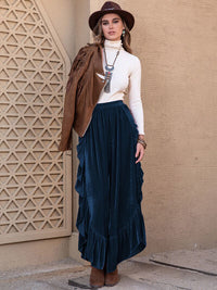 Slit Ruffled Wide Leg Pants - Pahabu - Women's Clothing & Shop