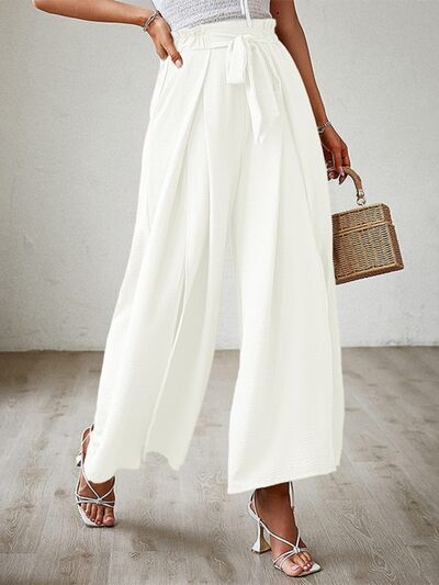 Tied Slit Wide Leg Pants - Pahabu - Women's Clothing & Shop