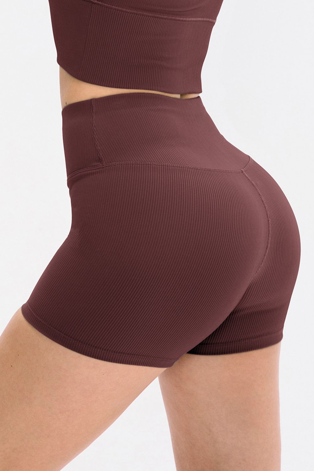 Slim Fit Wide Waistband Sports Shorts - Pahabu - Women's Clothing & Shop