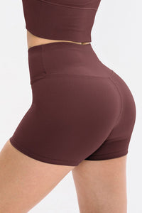 Slim Fit Wide Waistband Sports Shorts - Pahabu - Women's Clothing & Shop