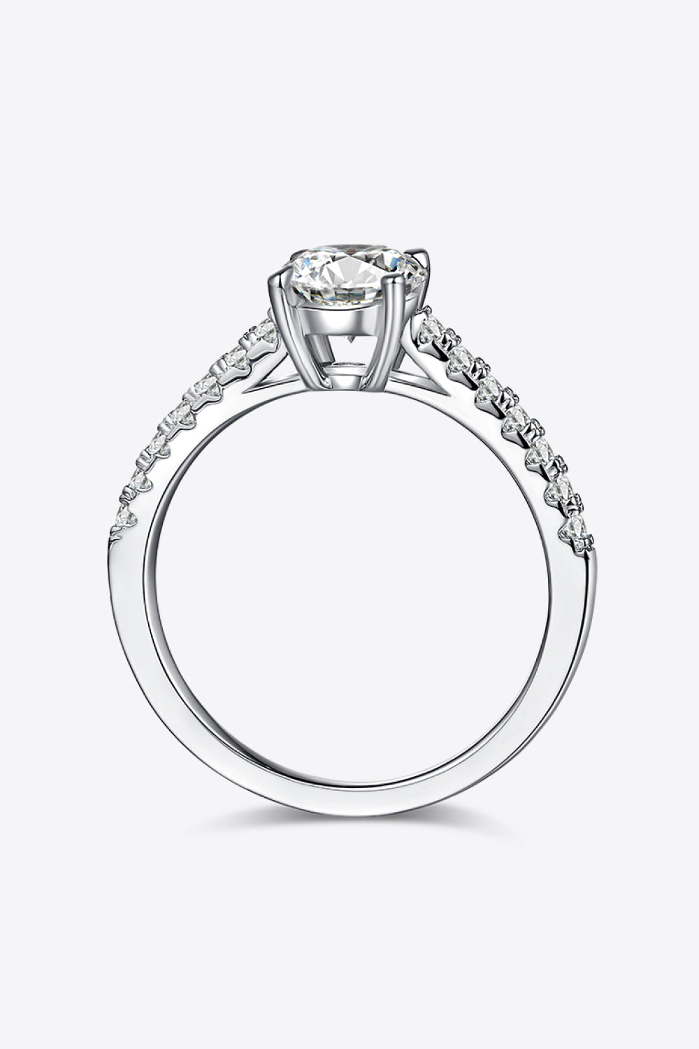 1 Carat Moissanite 925 Sterling Silver Side Stone Ring - Pahabu - Women's Clothing & Shop