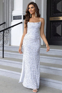 Sequin Backless Split Maxi Dress - Pahabu - Women's Clothing & Shop