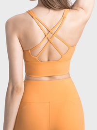 Millennia Scoop Neck Crisscross Straps Sports Bra - Pahabu - Women's Clothing & Shop