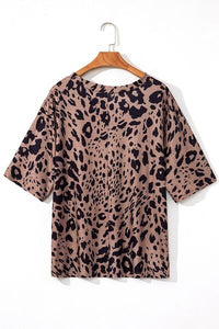 Leopard V-Neck Half Sleeve T-Shirt - Pahabu - Women's Clothing & Shop