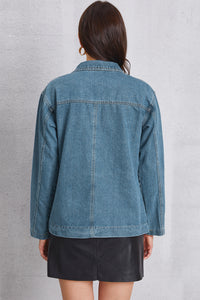 Pocketed Button Up Denim Jacket - Pahabu - Women's Clothing & Shop