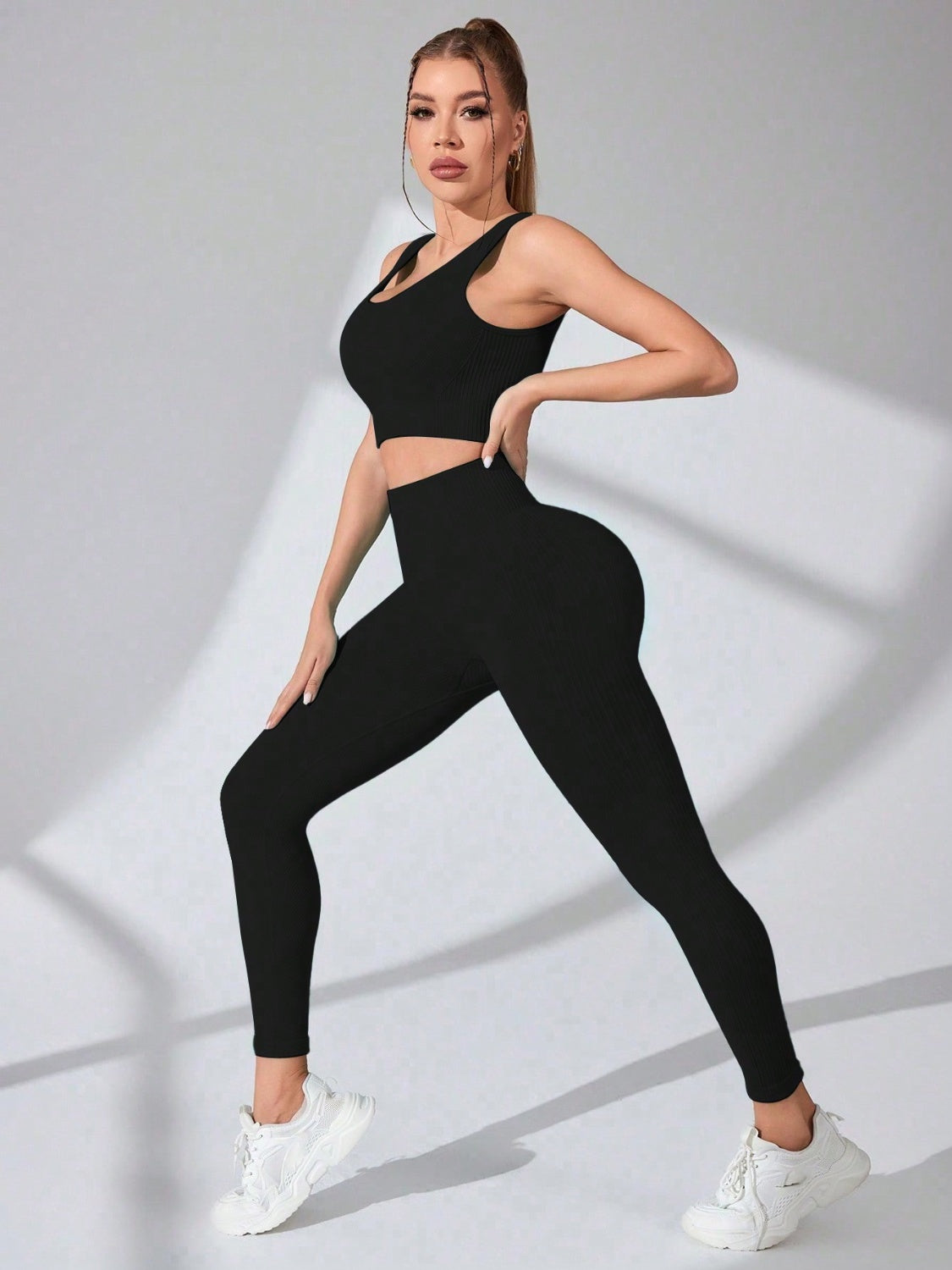 Scoop Neck Wide Strap Top and Pants Active Set - Pahabu - Women's Clothing & Shop