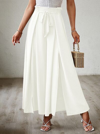Tied Slit Wide Leg Pants - Pahabu - Women's Clothing & Shop