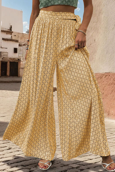 Perfee Printed Tied Wide Leg Pants - Pahabu - Women's Clothing & Shop