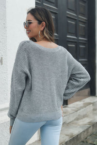 Crisscross Surplice Neck Long Sleeve Sweater - Pahabu - Women's Clothing & Shop