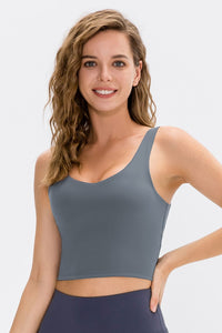 Cropped Scoop Neck Active Tank Top - Pahabu - Women's Clothing & Shop