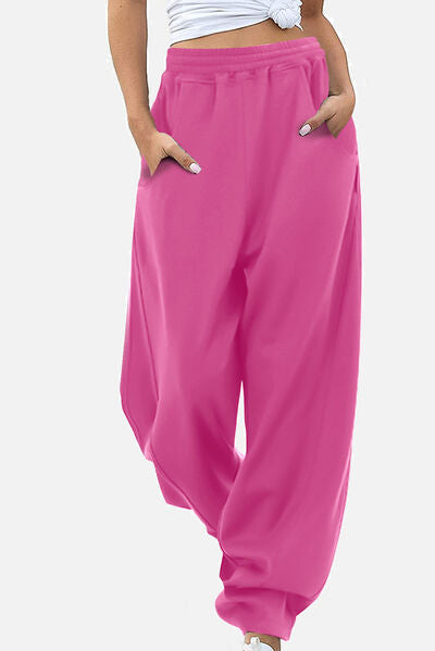 Elastic Waist Sweatpants with Pockets - Pahabu - Women's Clothing & Shop