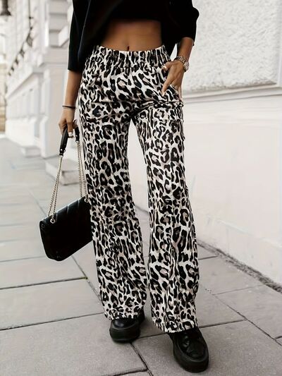 Full Size Animal Print Elastic Waist Pants - Pahabu - Women's Clothing & Shop