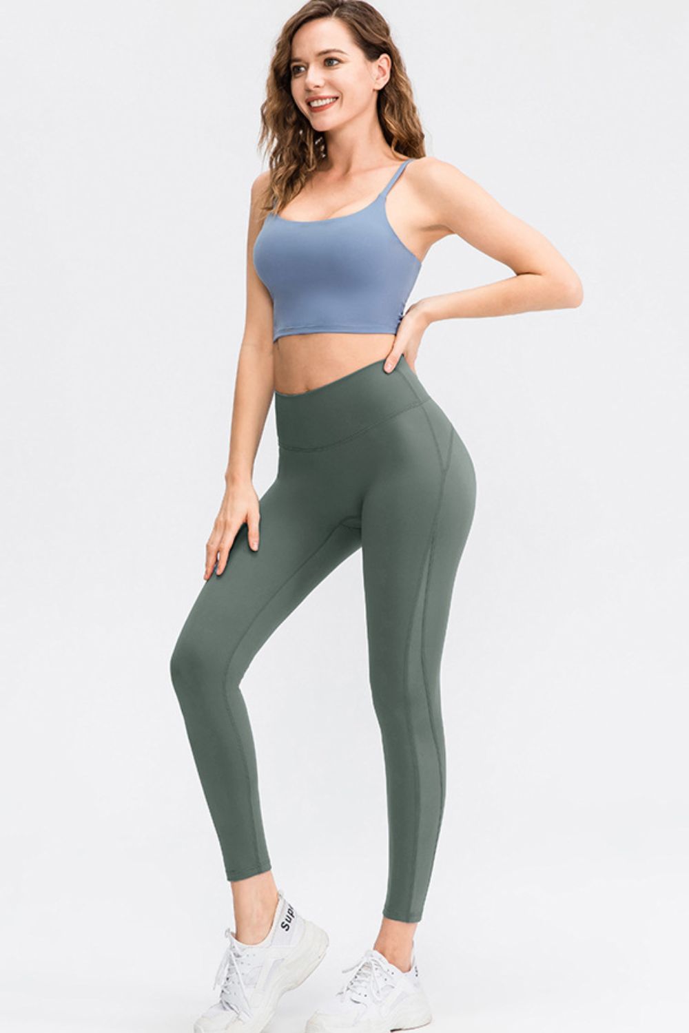 Wide Waistband Slim Fit Long Sports Pants - Pahabu - Women's Clothing & Shop