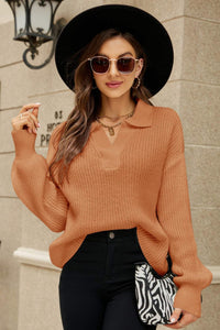 Johnny Collar Lantern Sleeve Sweater - Pahabu - Women's Clothing & Shop