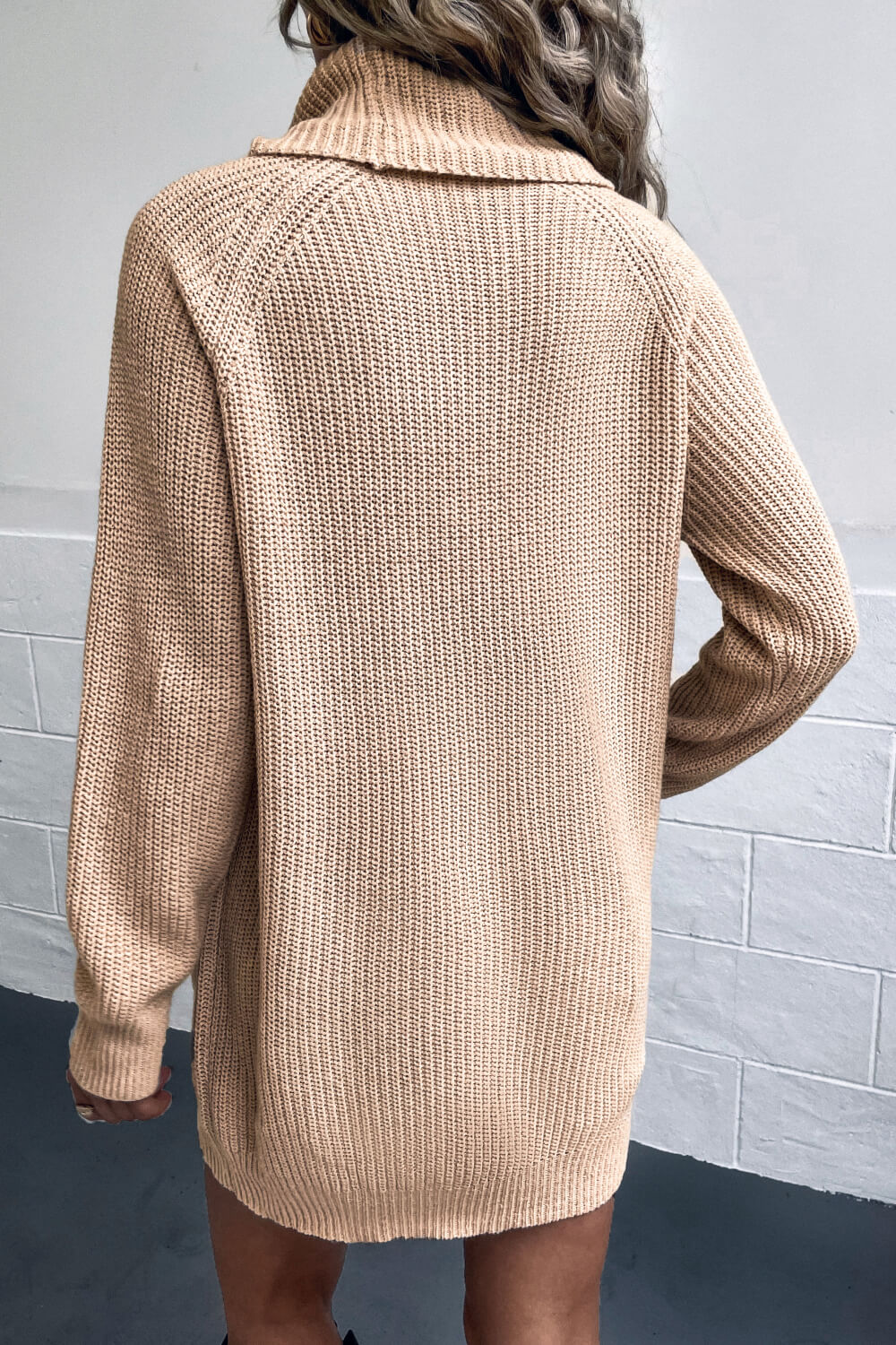 Turtleneck Sweater Dress with Pockets - Pahabu - Women's Clothing & Shop