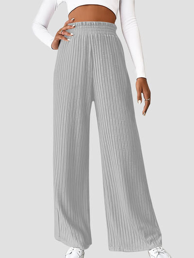 Ribbed High Waist Pants - Pahabu - Women's Clothing & Shop