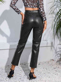 Zip-Up High Waist Straight Leg Pants - Pahabu - Women's Clothing & Shop