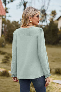 Round Neck Puff Sleeve Blouse - Pahabu - Women's Clothing & Shop