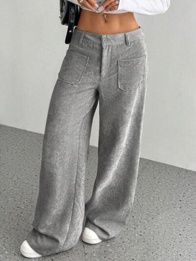 Wide Leg Pants with Pockets - Pahabu - Women's Clothing & Shop
