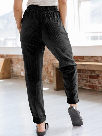 Drawstring Pants with Pockets - Pahabu - Women's Clothing & Shop
