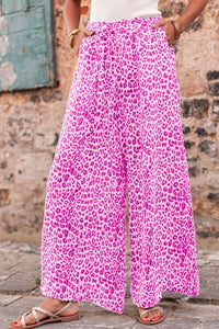 Leopard Drawstring Wide Leg Pants - Pahabu - Women's Clothing & Shop