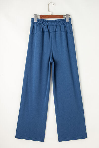 Drawstring Elastic Waist Straight Leg Pants - Pahabu - Women's Clothing & Shop