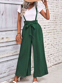Perfee Tie Belt Wide Leg Overalls - Pahabu - Women's Clothing & Shop