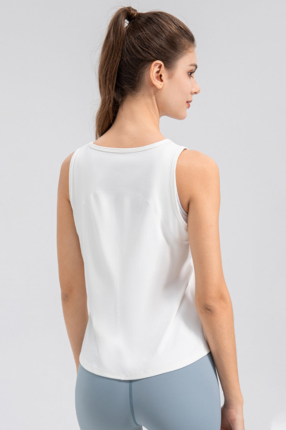 Wide Strap Round Neck Active Tank - Pahabu - Women's Clothing & Shop