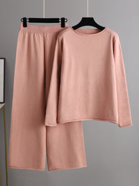 Basic Bae Rolled Round Neck Top and Pants Sweater Set - Pahabu - Women's Clothing & Shop
