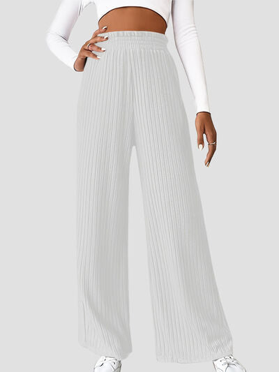 Ribbed High Waist Pants - Pahabu - Women's Clothing & Shop
