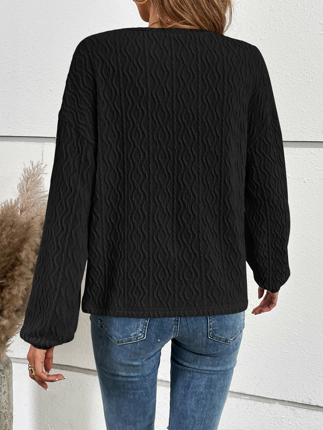 Ivy Lane Half Button Long Sleeve Top - Pahabu - Women's Clothing & Shop