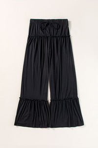 Tied Frill Ruched Bootcut Pants - Pahabu - Women's Clothing & Shop