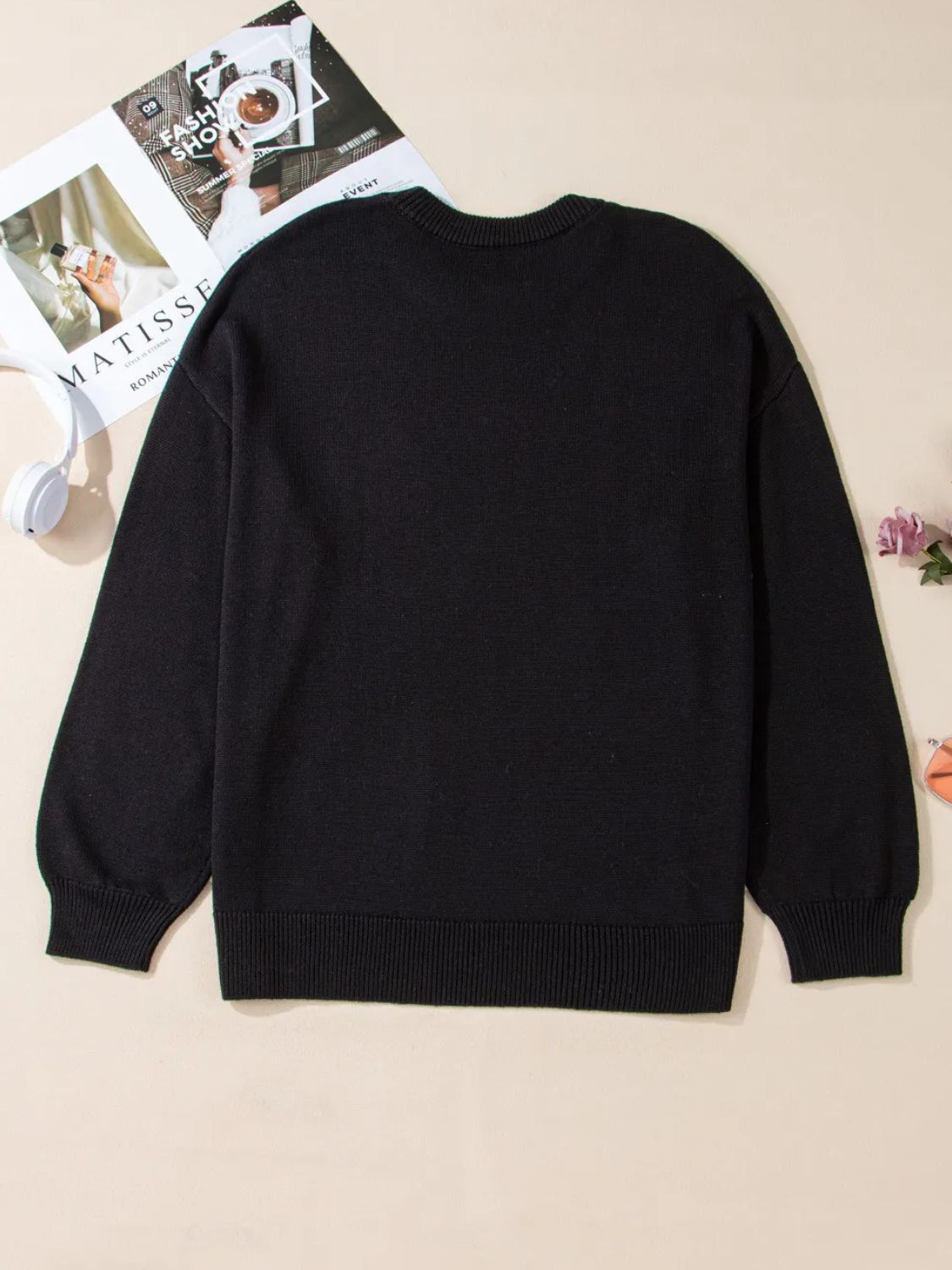 Plus Size Sequin Pumpkin Round Neck Sweater - Pahabu - Women's Clothing & Shop