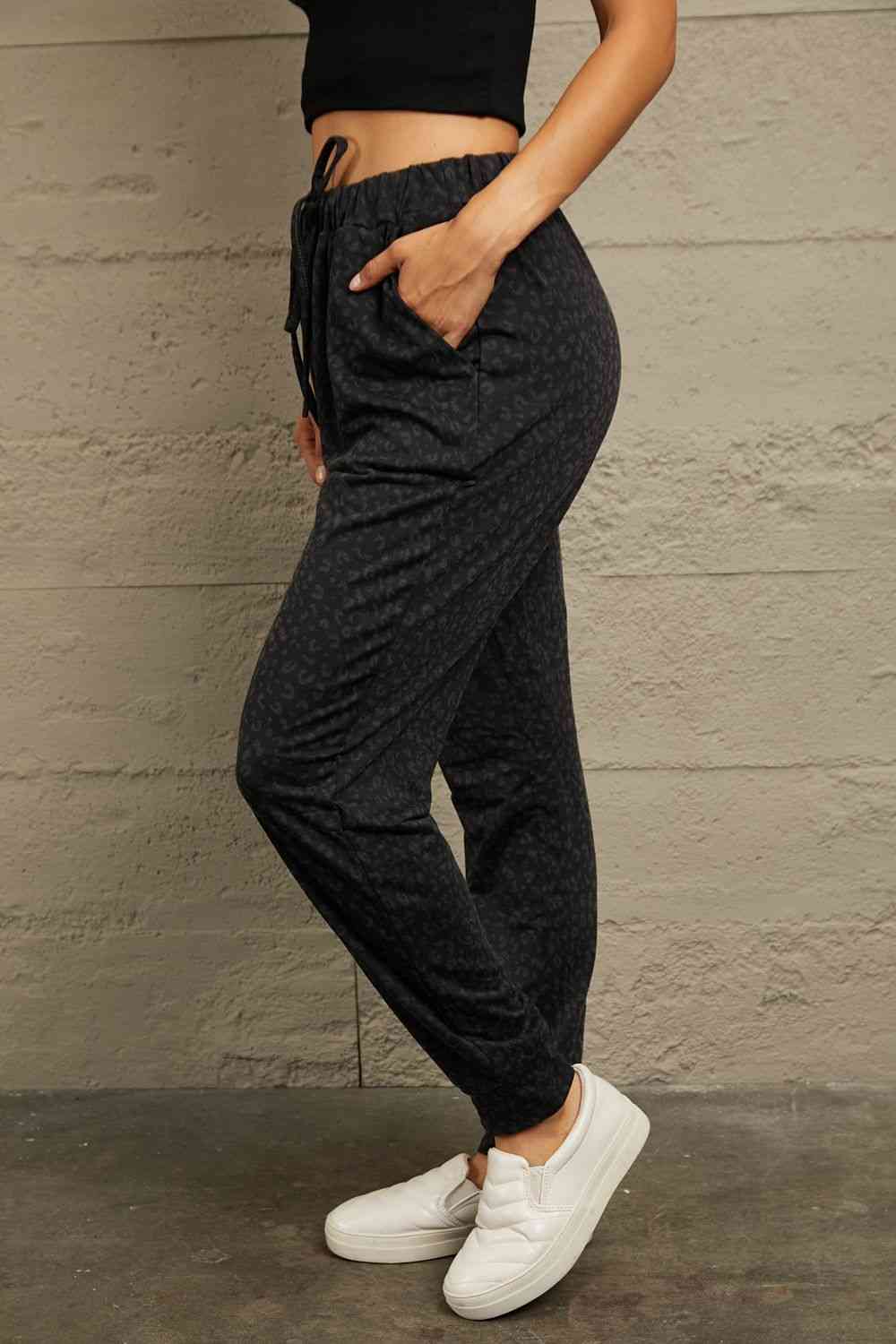 Leopard Print Joggers with Pockets - Pahabu - Women's Clothing & Shop