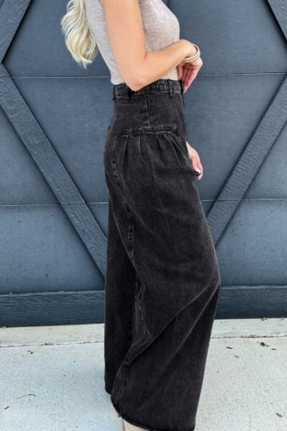 High Rise Wide Leg Jeans with Pockets - Pahabu - Women's Clothing & Shop