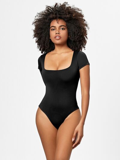 Full Size Square Neck Short Sleeve Bodysuit - Pahabu - Women's Clothing & Shop