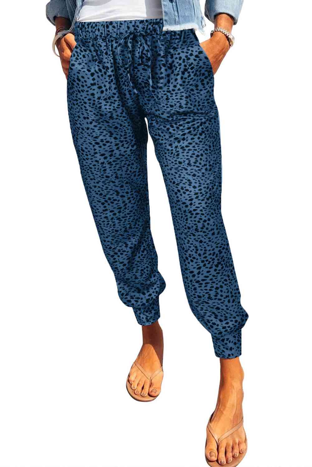 Leopard Print Joggers with Pockets - Pahabu - Women's Clothing & Shop