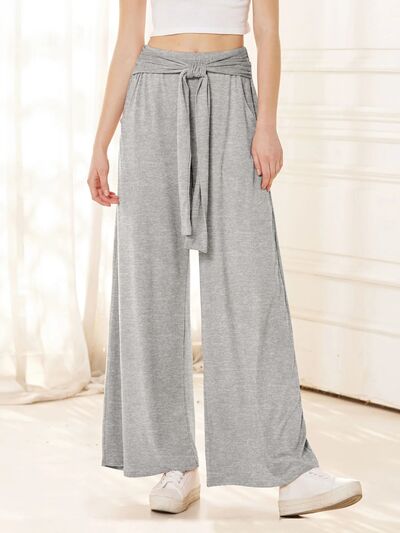 Tied Wide Leg Pants with Pockets - Pahabu - Women's Clothing & Shop