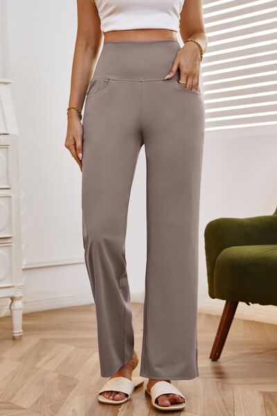 High Waist Wide Leg Pants with Pockets - Pahabu - Women's Clothing & Shop