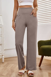 High Waist Wide Leg Pants with Pockets - Pahabu - Women's Clothing & Shop