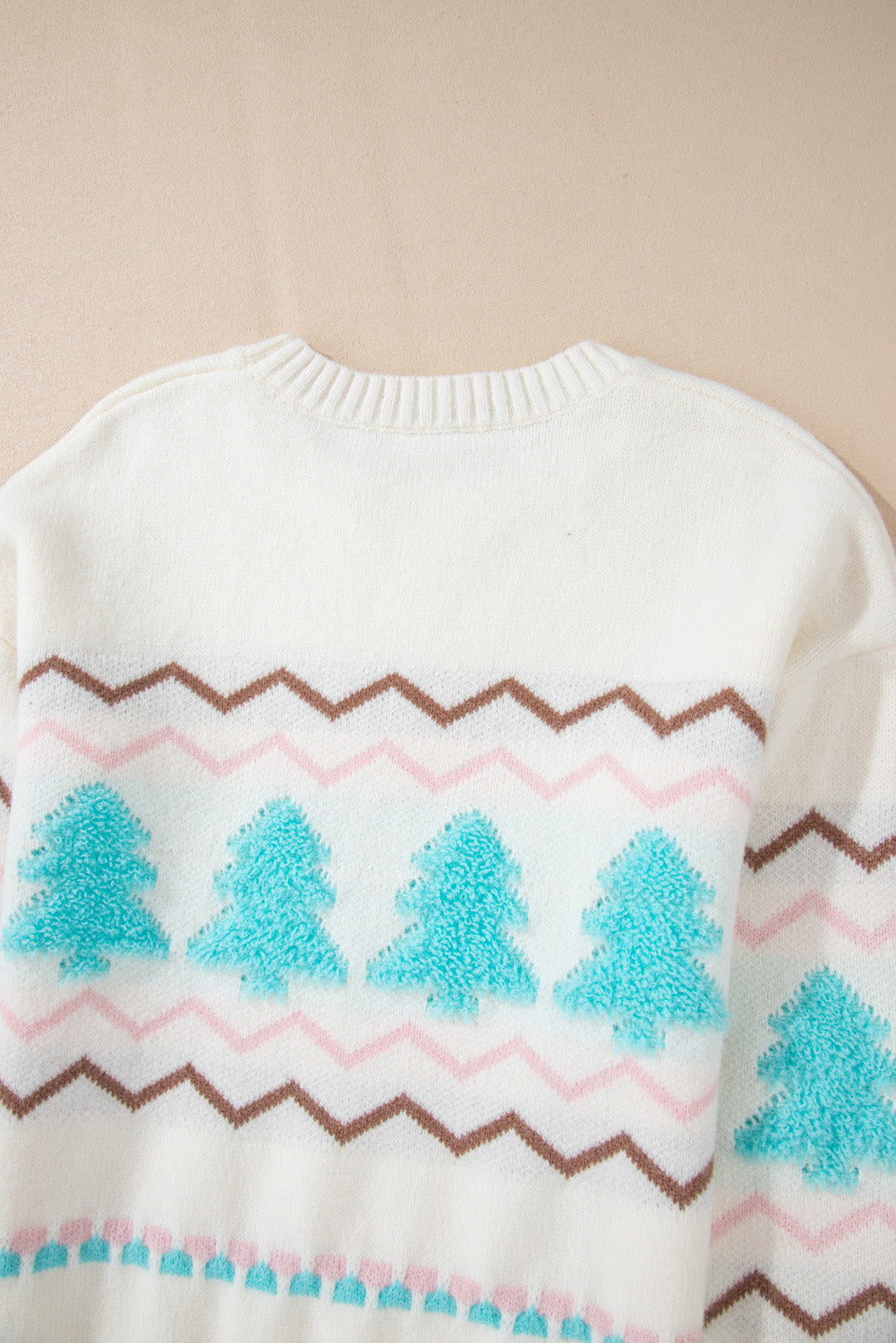 Christmas Tree Ribbed Hem Dropped Shoulder Sweater - Pahabu - Women's Clothing & Shop