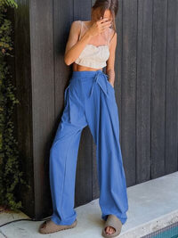 Tied High Waist Wide Leg Pants - Pahabu - Women's Clothing & Shop